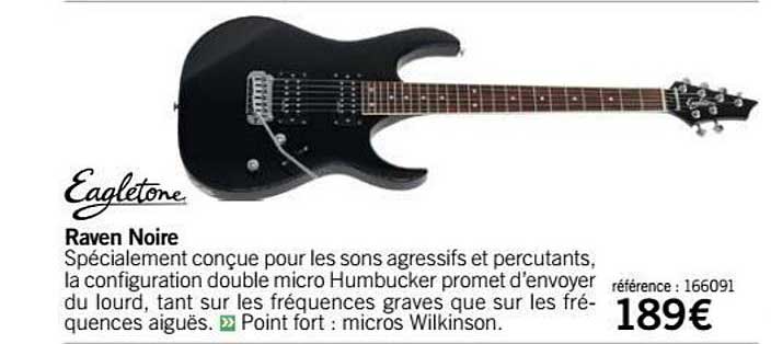 guitare raven noire eagletone