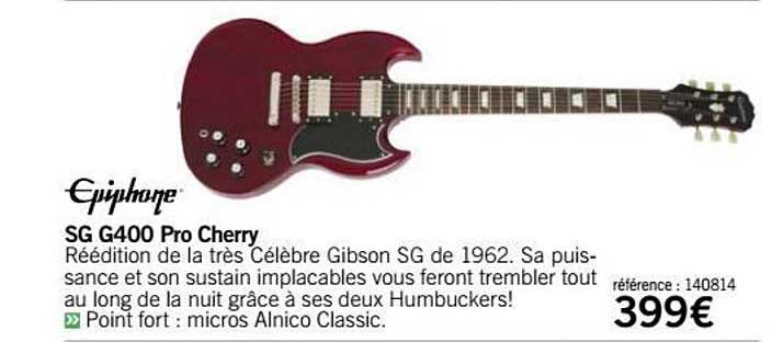 guitare sg g400 pro cherry epiphone