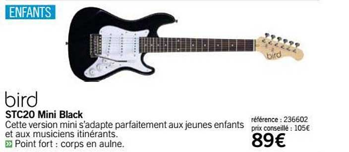 guitare stc20 mini black bird