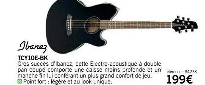 guitare tcy10e bk ibanez
