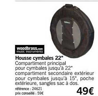 housse cymbales 22" woodbrass