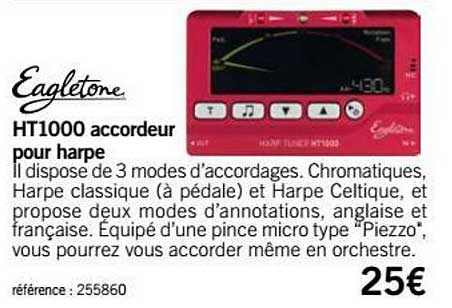 Ht1000 Accordeur Pour Harpe Eagletone