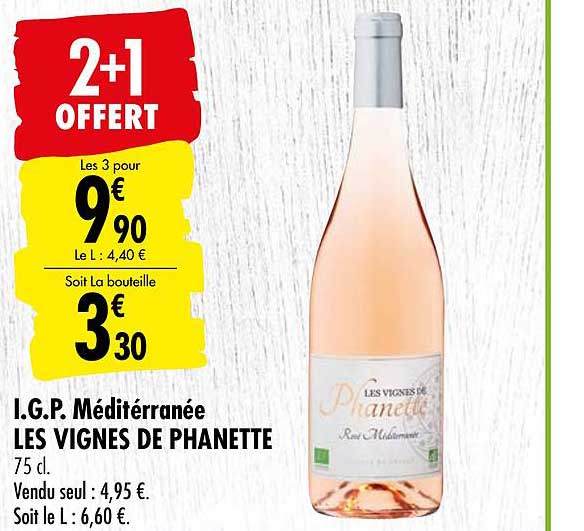 i.g.p. méditerranée les vignes de phanette 2+1 offert