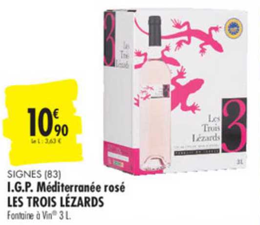 i.g.p. méditerranées rosé les trois lézards