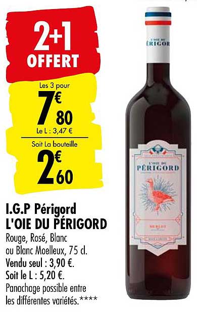 i.g.p. périgord l'oie du périgord 2+1 offert