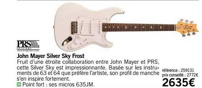 john mayer silver sky frost prs