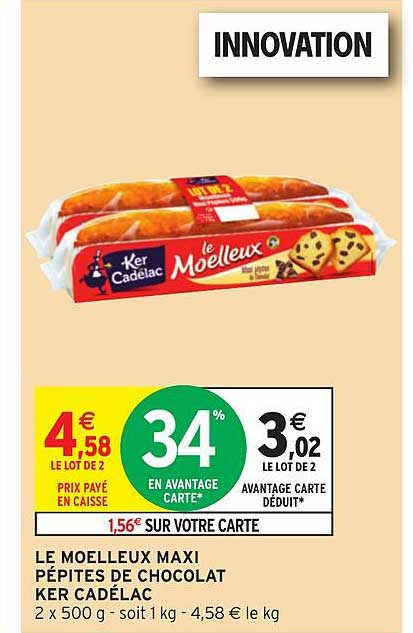 le moelleux maxi pépites de chocolat ker cadélac