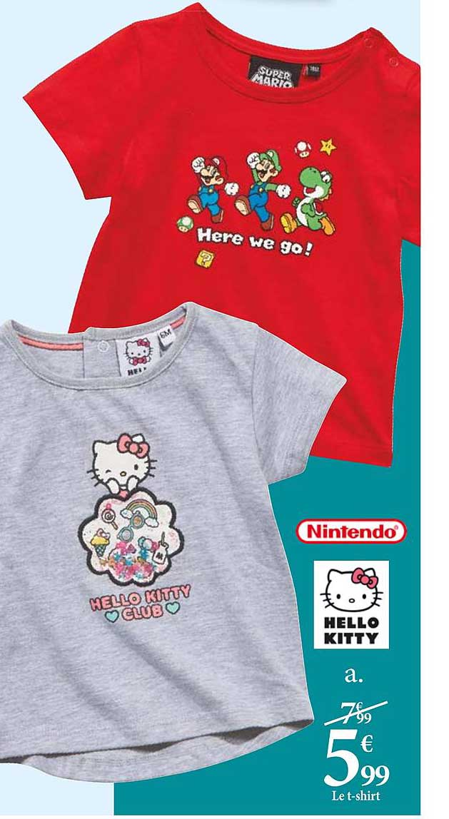 le t shirt hello kitty nintendo