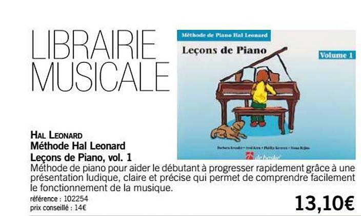 leçons de piano vol 1 méthode hal leonard