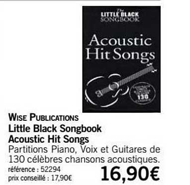little black songbook acoustic hit songs wise publications
