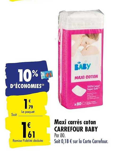Maxi Coton Carrés Carrefour Baby