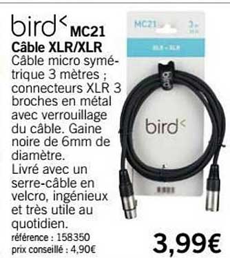 mc21 câbles xlr xlr bird