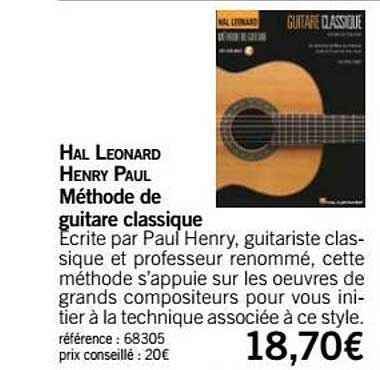 méthode de guitare classique hal leonard henry paul