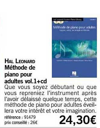 méthode de piano pour adultes vol 1 + cd hal leonard
