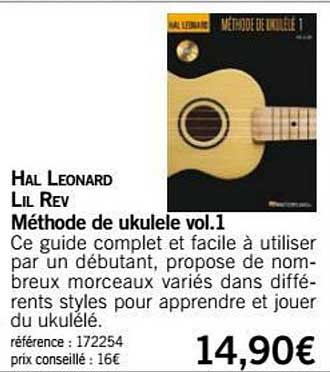méthode de ukulele vol 1 hal leonard lil rev