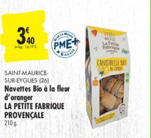 navettes bio à la fleur d'oranger la petite fabrique provençale