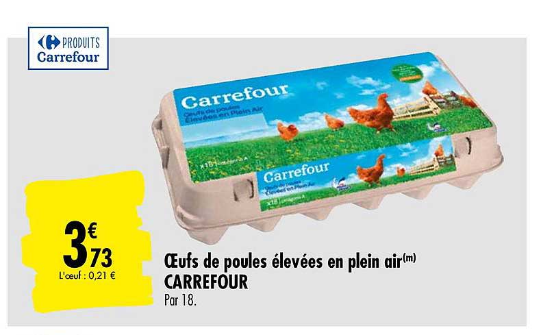 œufs de poules élevées en plein air carrefour