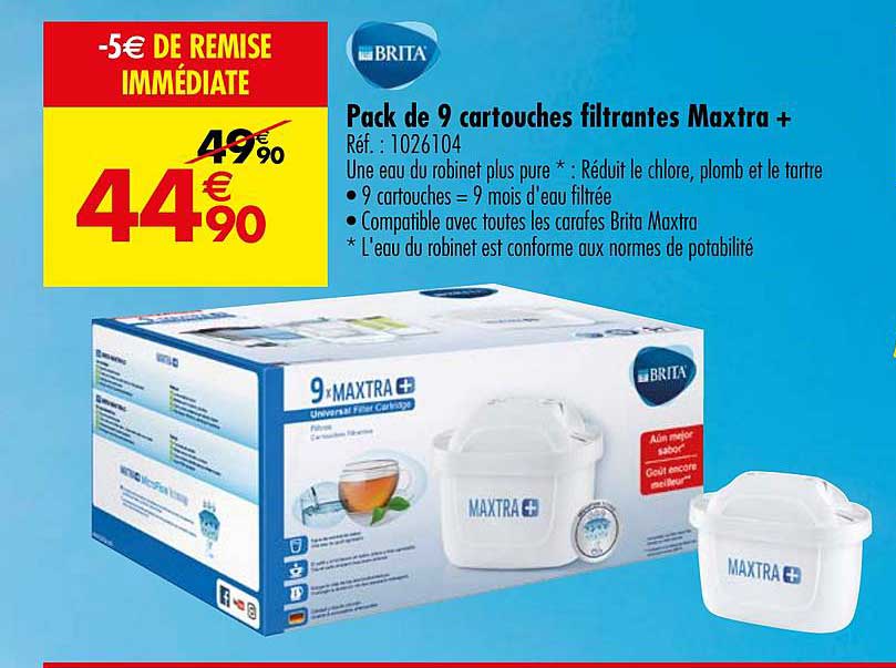 pack de 9 cartouches filtrantes maxtra + brita
