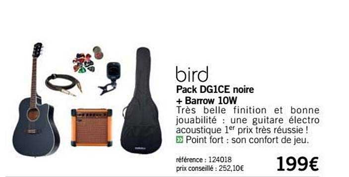 pack dg1ce noire + barrow 10w bird