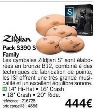 pack s390 s family zildjian