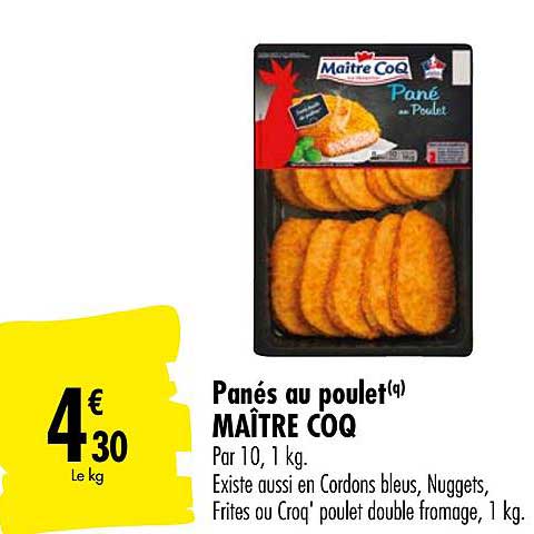 panés au poulet maître coq