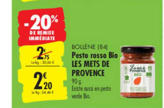 Pesto Rosso Bio Les Mets De Provence -20% De Remise Immédiate
