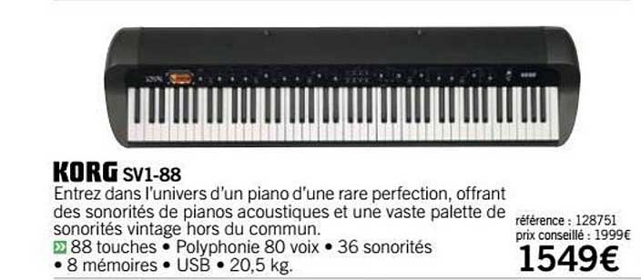 piano sv1 88 korg
