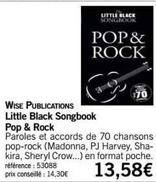 pop & rock little black songbook wise publications