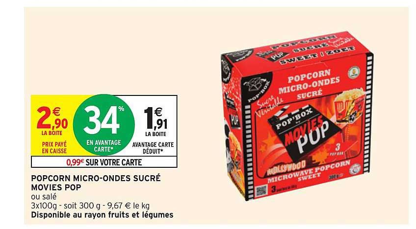 popcorn micro ondes sucré movies pop
