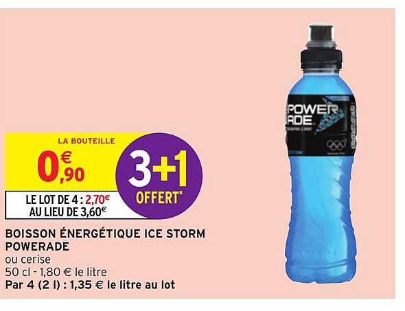 powerade boisson énergétique ice storm 3+1 offert
