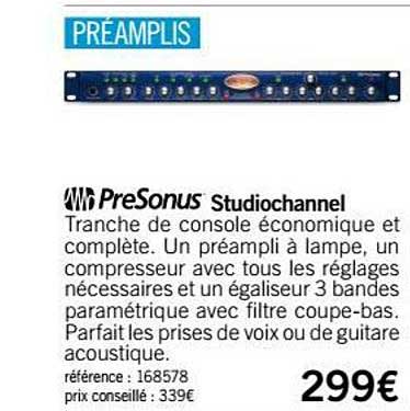 presonus studiochannel préamplis