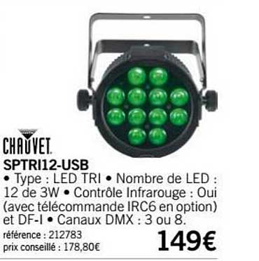 projecteur sptri12 usb chauvet