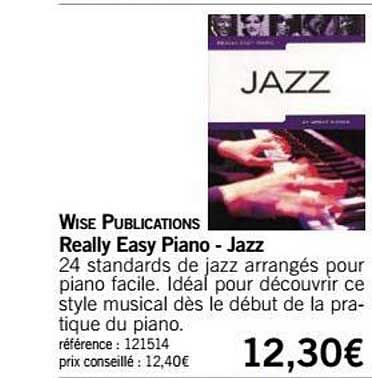 really easy piano jazz wise publications