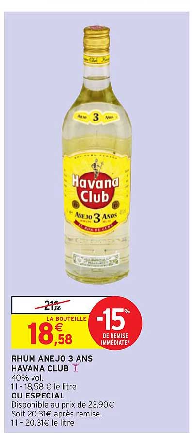 rhum anejo 3 ans havana club