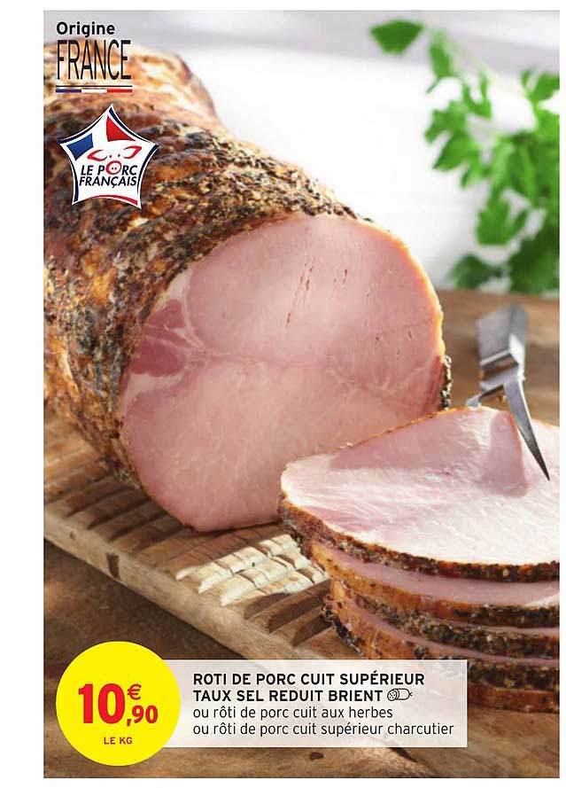 rôti de porc cuit supérieur taux sel réduit brient
