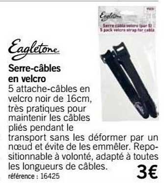 serre câble en velcro eagletone