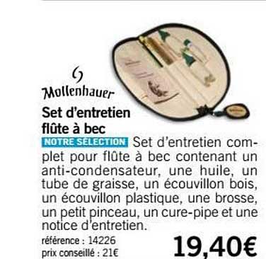 set d'entretien flûte à bec mollenhauer