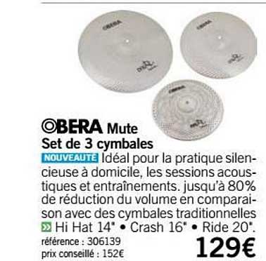 set de 3 cymbales mute bera