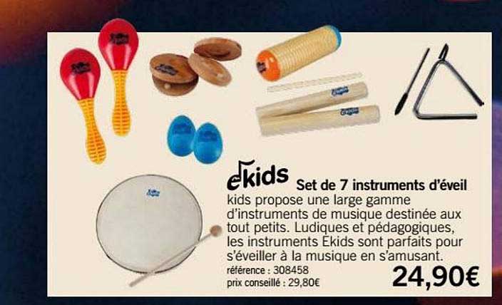 set de 7 instruments d'éveil ekids