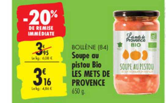 Soupe Au Pistou Bio Les Mets De Provence -20% De Remise Immédiate
