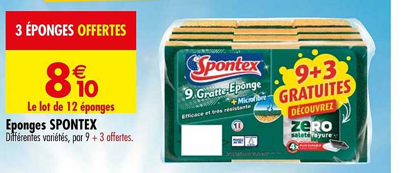 spontex 9 gratte éponges + microfibre