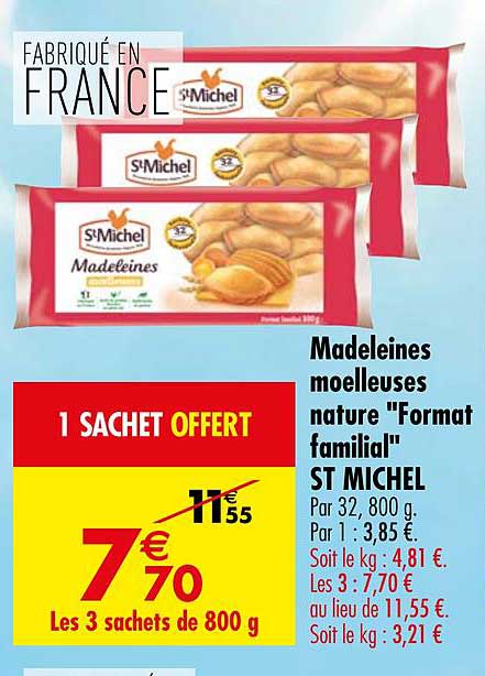 st michel madeleines moelleuses nature format familial