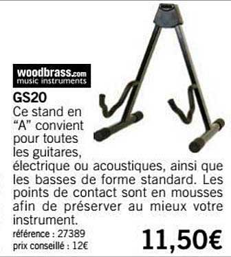 stand guitare gs woodbrass