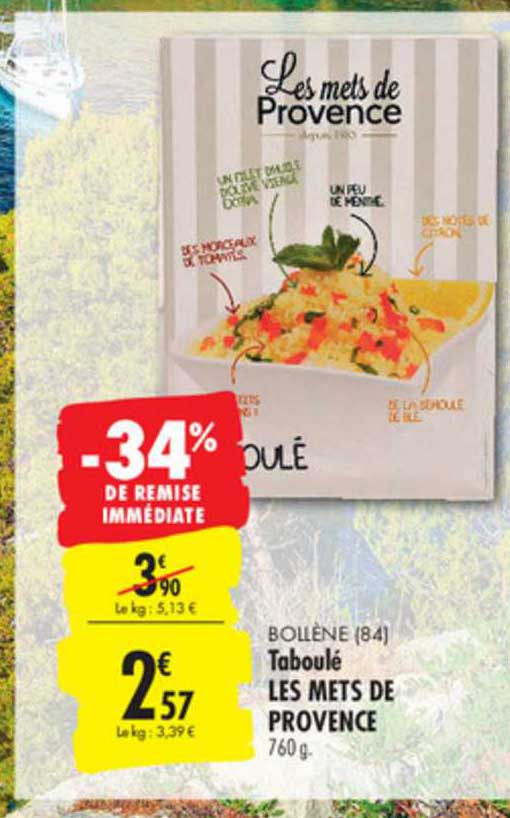 taboulé les mets de provence -34% de remise immédiate