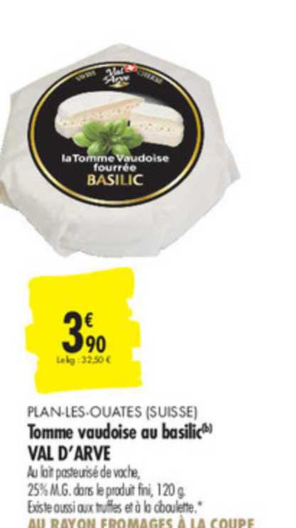 tomme vaudoise au basilic val d'arve