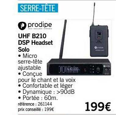 uhf b210 dsp headset solo prodipe