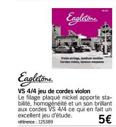 vs 4 4 jeu de cordes violon eagletone