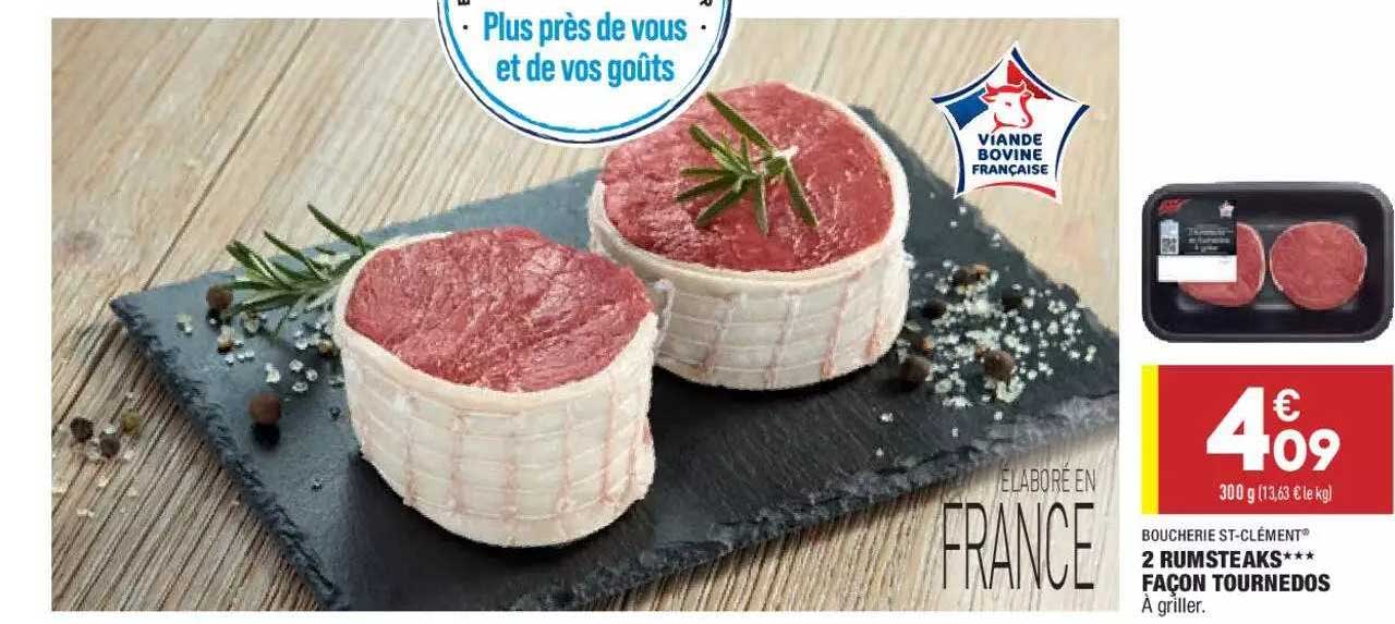 2 Rumsteaks Façon Tournedos Boucherie St-clément