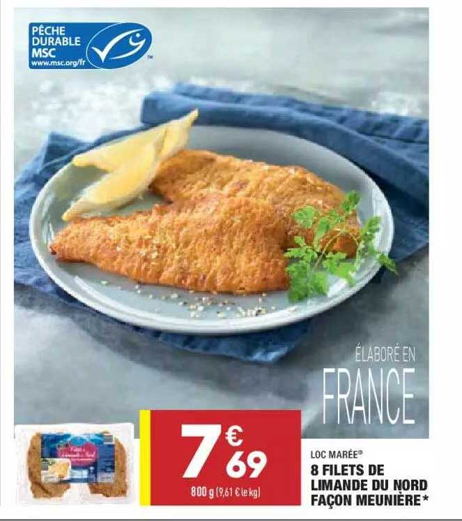 8 filets de limande du nord façon meunière loc marée