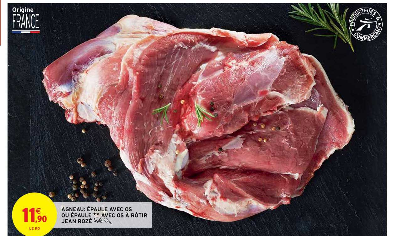 agneau : épaule avec os ou épaule avec os à rôtir jean rozé